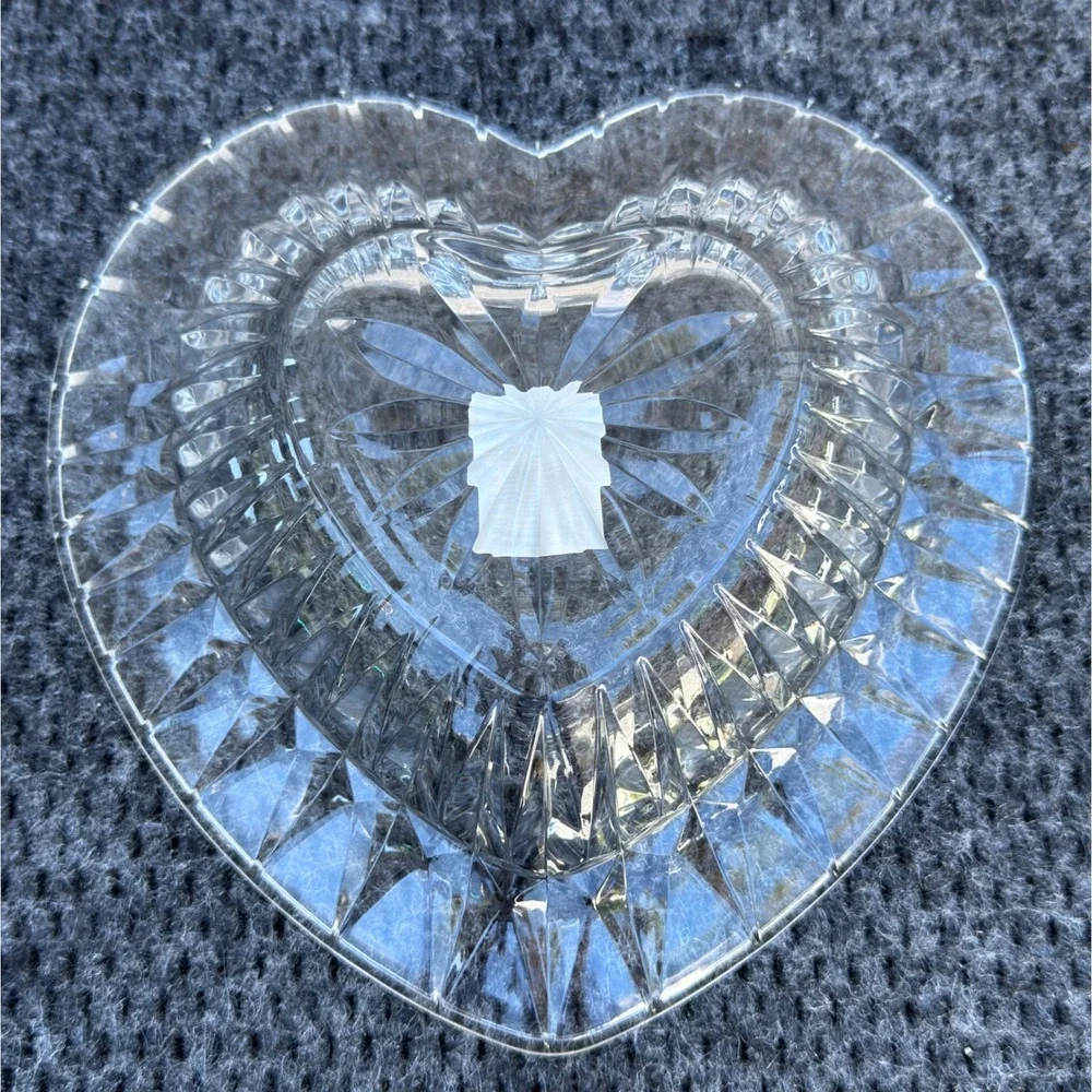 Mikasa Desire Crystal Heart Dish WX150/712 Japan Starburst Trinket Tray Bowl